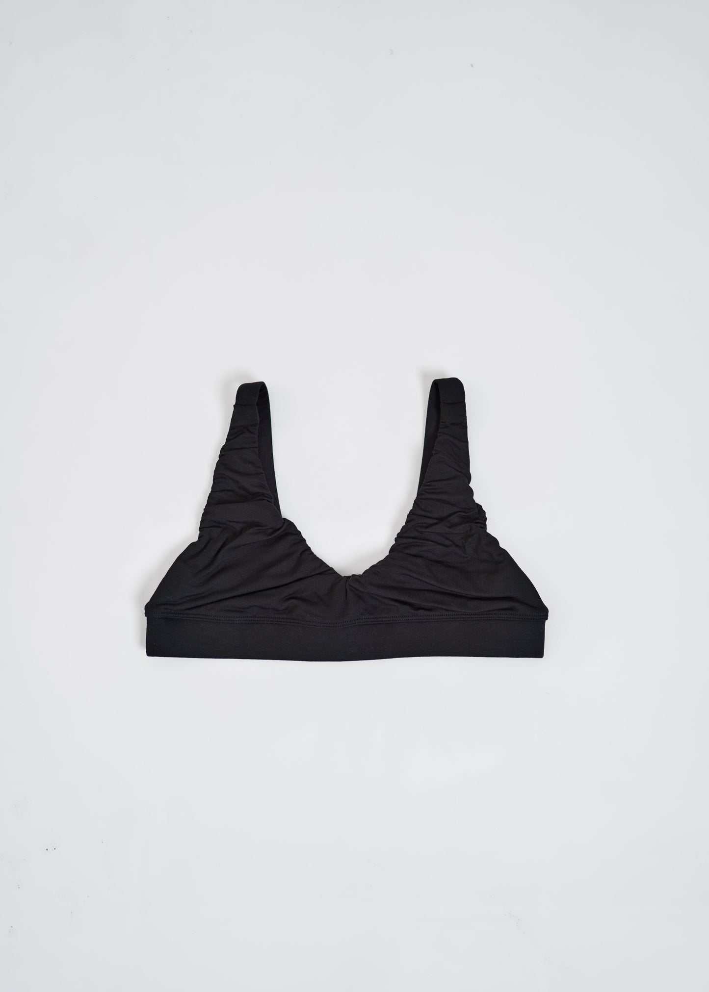 Tencel lyocell light support deep v bralette front view