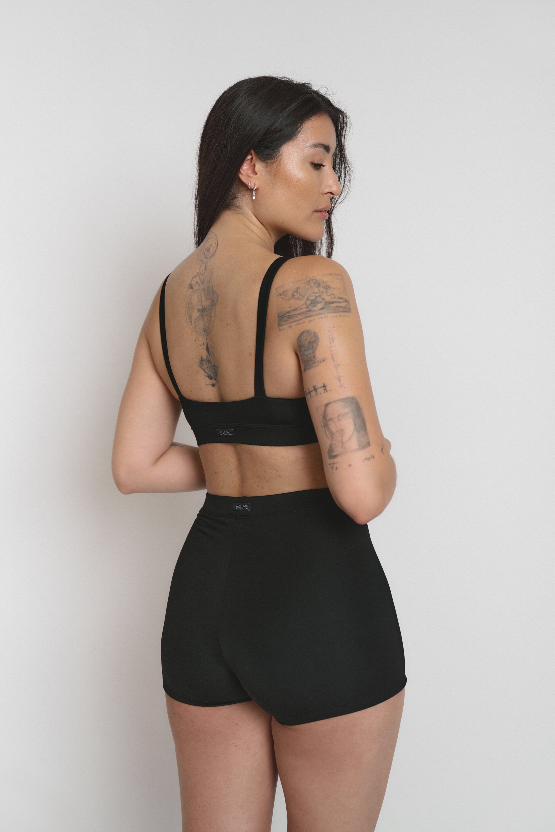 Sustainable loungewear shorts made from Tencel™ Lyocell, back view