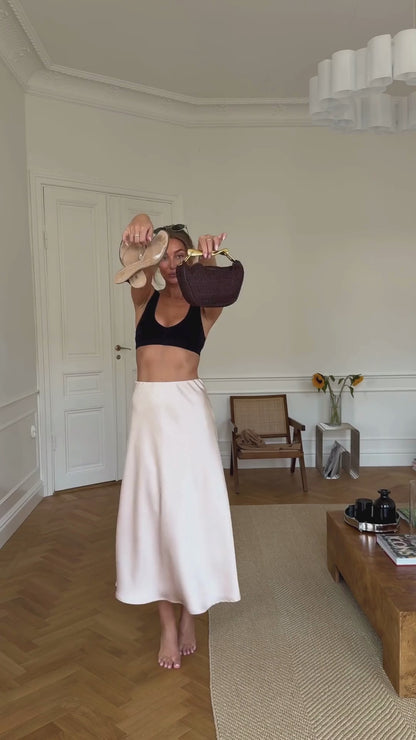 Baume Essentials Deep V Bralette styled as an everyday top